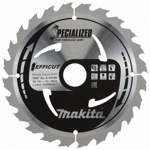 Makita B-64191 TCT Lame de scie EFFICUT 190x30x24th =old B-64185