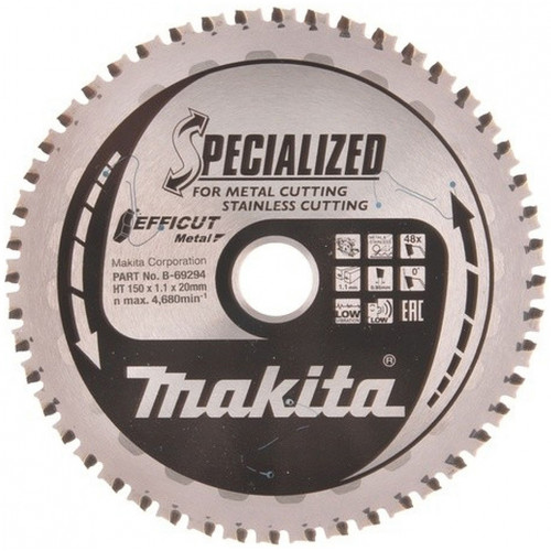 Makita B-69294 Lame de scie circulaire, T.C.T Efficut, 150 x 20 mm, 48 dents