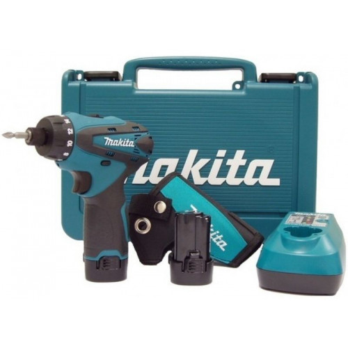 Makita DF030DWE Perceuse visseuse 1/4" Li-ion 10,8V/2 x 1,3 Ah