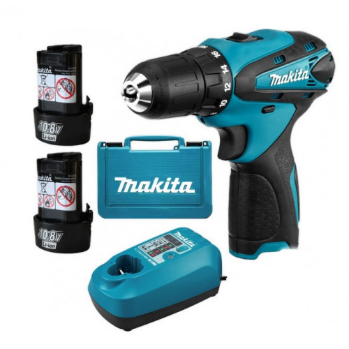 Makita DF330DWE Perceuse visseuse Li-ion ( 10,8V/2x1,3Ah) Coffrets