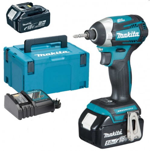 Makita DTD154RTJ Visseuse a chocs 1/4" LI-ion (2x18V/5,0Ah) Makpac