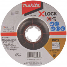 Makita E-00402 X-LOCK Meule 125x6x22,23mm INOX