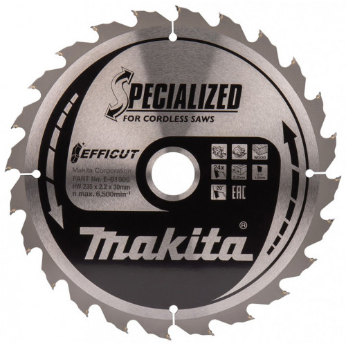 Makita E-01909 EFFICUT lame de scie 235 x 30 x 24 dents=new E-01915