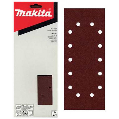 Makita P-33059 Feuilles rectangulaires abrasives 115 x 280 mm 10Qté
