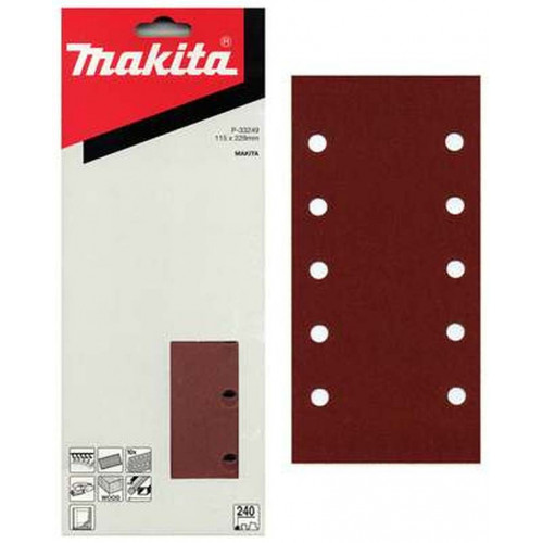 Makita P-33205 Feuilles rectangulaires abrasives 115x229, K100, 10Qté