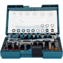 Makita B-54081 Coffret Fixation Clé a cliquet + 20 Accessoires