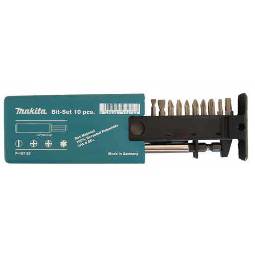 Makita P-1678 jeu d'embouts, rallonge, PH, PZ, plat, Torx, 10 pieces