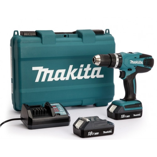 Makita HP457DWE Perceuse visseuse | percussion LXT 2x Li-ion 18V/1,5Ah G