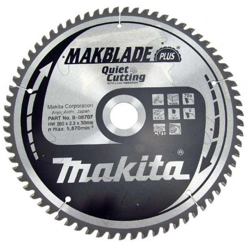 Makita B-32530 Lame de scie circulaire, Makblade Plus 260x30mm, 70T