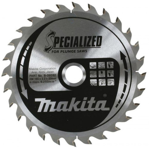 Makita B-09282 Lames carbures ''Specialized'' pour bois, pour scies plongeantes