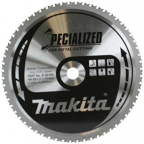 Makita B-09765 Lame de scie circulaire, alliage T.C.T spécialisé, 305 x 25,4 mm, 60 dents