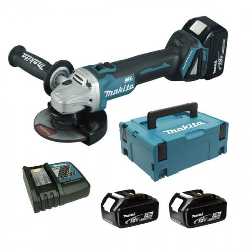 Makita DGA504RTJ Meuleuse d'angle a batterie 125mm, Li-ion (2x5,0Ah/18V) Makpac 2