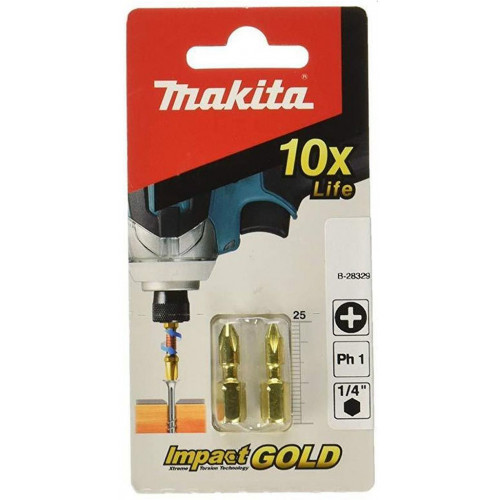 Makita B-28329 Impact Gold Embout de vissage PH1, 25 mm, par 2