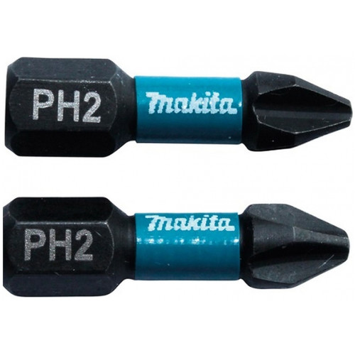 Makita B-63616 Embouts Impact Black 25 mm PHILLIPS (PH), Hexa 1/4''