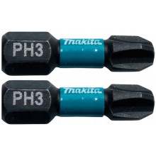 Makita B-63622 Embouts Impact Black 25 mm PHILLIPS (PH), Hexa 1/4''