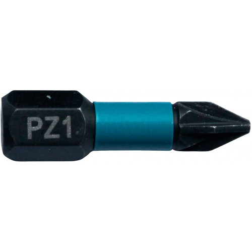 Makita B-63638 Embouts Impact Black 25 mm POZIDRIV (PZ), Hexa 1/4''