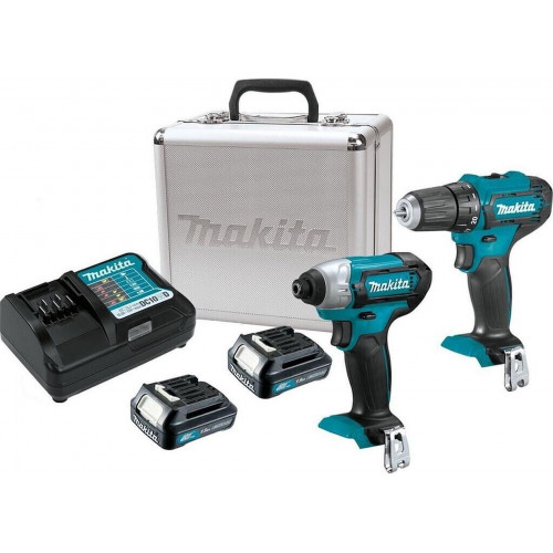 Makita CLX224X Ensemble de 2 machines DF333DZ+TD110DZ (2x1,5Ah+DC10WD+Valise en métal)