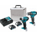 Makita CLX224X Ensemble de 2 machines DF333DZ+TD110DZ (2x1,5Ah+DC10WD+Valise en métal)