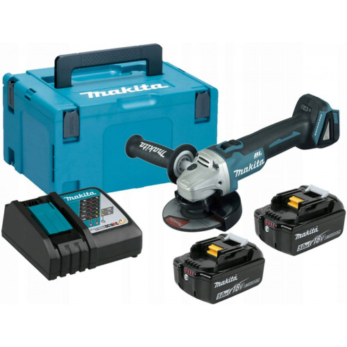 Makita DGA517RTJ Meuleuse 125mm, Li-ion (2x5,0Ah/18V) Makpac