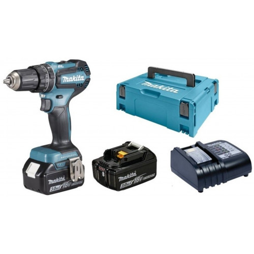 Makita DHP485SFJ Visseuse a chocs sans fil et sans balais Li-ion LXT 18 V/3,0 Ah, Makpac