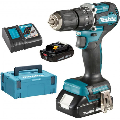 Makita DHP487RAJ Perceuse visseuse a percussion Li-ion LXT 18V 2x2,0Ah, Makpac