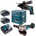 Makita DLX2153TJ1 Ensemble de 2 machines DGA504+DHR241 (18V/2x5,0Ah) 2x Makpac 3