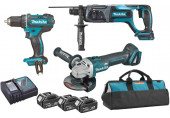 Makita DLX3078TX1 Ensemble de 3 machines DGA504+DHR241+DDF482 (3x5,0Ah+DC18RC)