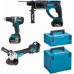 Makita DLX3093TJ Kit comco DGA513Z+DHR202Z+DHP484Z 18V (3xBL1850B+DC18RC+MAKPAC)