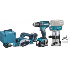 Makita DLX3116TJ Kit comco DHP485Z+DRT50Z+DKP180Z Li-ion LXT 18V (2xBL1850B+DC18RC+MAKPAC)