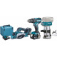 Makita DLX3116TJ Kit comco DHP485Z+DRT50Z+DKP180Z Li-ion LXT 18V (2xBL1850B+DC18RC+MAKPAC)