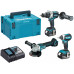 Makita DLX3155TJ Ensemble de 3 machines DDF486+DTD153+DGA504 (2x5,0Ah+DC18RC+MAKPAC)