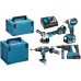 Makita DLX4104TJ1 Ensemble de 5 machines 18 V Li-Ion (DGA513+DHR243+DHP481+DTD153)