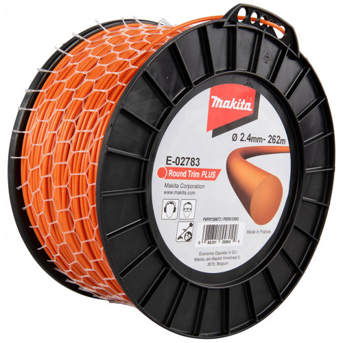 Makita E-02783 Fil nylon Plus 2,4mm, 262m, orange, rond