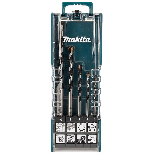 Makita E-14255 Jeu de forets polyvalents 5 pieces 4 mm, 5 mm, 6 mm, 8 mm, 10 mm mandrin