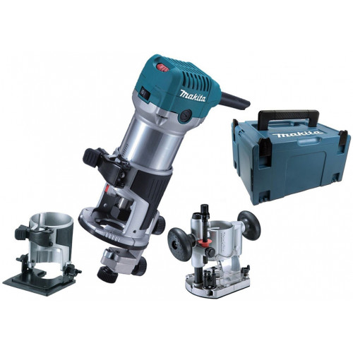 Makita RT0700CX2J Affleureuse - Défonceuse Multifonctions 700W, Makpac