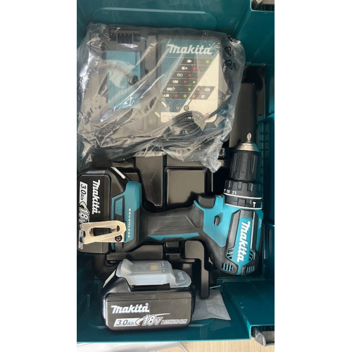 PROMO Makita DHP485RFJ perceuse-visseuse a percussion 2×3,0Ah/18V Makpac ENDOMMAGÉ