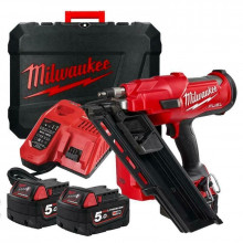 Milwaukee M18 FFN-502C Cloueur de charpente 2x5.0 Ah, Coffret 4933471404