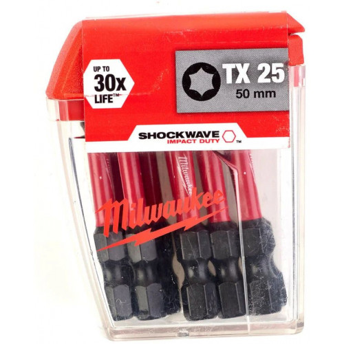 Milwaukee Shockwave embouts de vissage TX25 50 mm – 10 pcs 4932430882