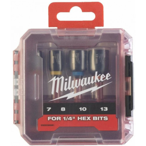 Milwaukee Shockwave Set de 4 douilles magnétiques 1/4 - 4 pcs. 4932492445