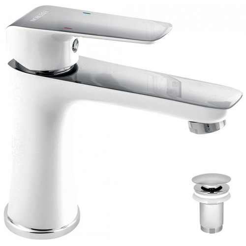 NOVASERVIS NOBLESS TINA Mitigeur de lavabo avec vidage, blanc/chrome 38003,1