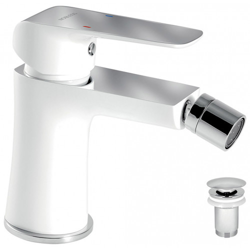 FERRO NOBLESS TINA Mitigeur de bidet avec vidage, blanc/chrome 38011,1