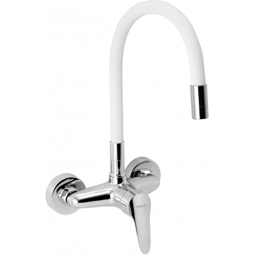 NOVASERVIS Robinetterie d’évier avec bec flexible, 150mm, blanc 94480,0B