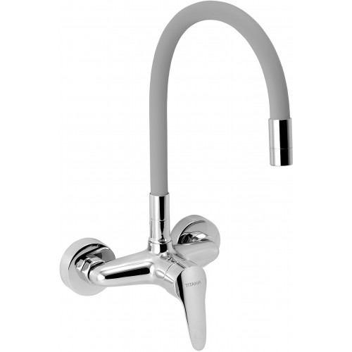 NOVASERVIS Robinetterie d’évier avec bec flexible, 150mm, gris 94480,0S