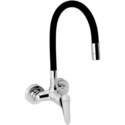 NOVASERVIS Robinetterie d’évier avec bec flexible, 100mm, noir 94484,0C