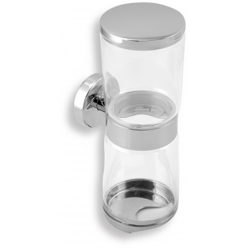 NOVASERVIS METALIA Distributeur de tampons démaquillants et de cotons-tiges, chrome 0182,0