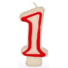 PAPSTAR bougie d’anniversaire „1“, 7,3 cm, 4430101