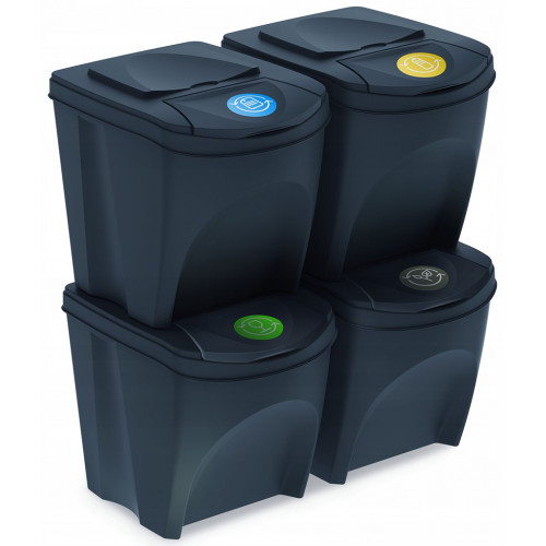 Prosperplast SORTIBOX Conteneurs Mixtes Tri sélectif avec 4x25L compartiments IKWB25S4 Prosperplast SORTIBOX Conteneurs Mixtes Tri sélectif avec 4x25L compartiments IKWB25S4