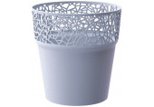 PROSPERPLAST TREE pot de fleurs, 17,5 cm, gris glace, DTRE175-656U