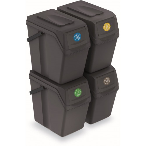 Prosperplast SORTIBOX II Conteneurs Mixtes Tri sélectif avec 4x25L compartiments ISWB25S4 Prosperplast SORTIBOX II Conteneurs Mixtes Tri sélectif avec 4x25L compartiments ISWB25S4