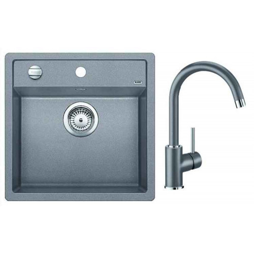 BLANCO Kit évier Dalago 5 silgranit alumétallic + mitigeur Mida alumétallic
